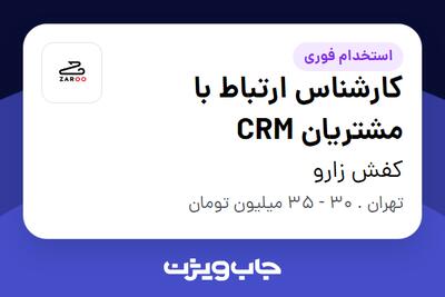 استخدام کارشناس ارتباط با مشتریان CRM - آقا در کفش زارو