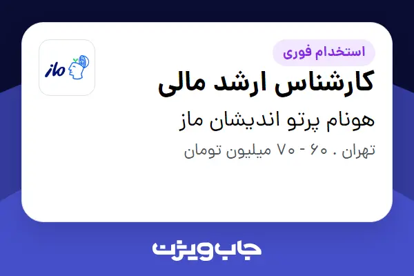  استخدام کارشناس ارشد مالی در هونام پرتو اندیشان ماز