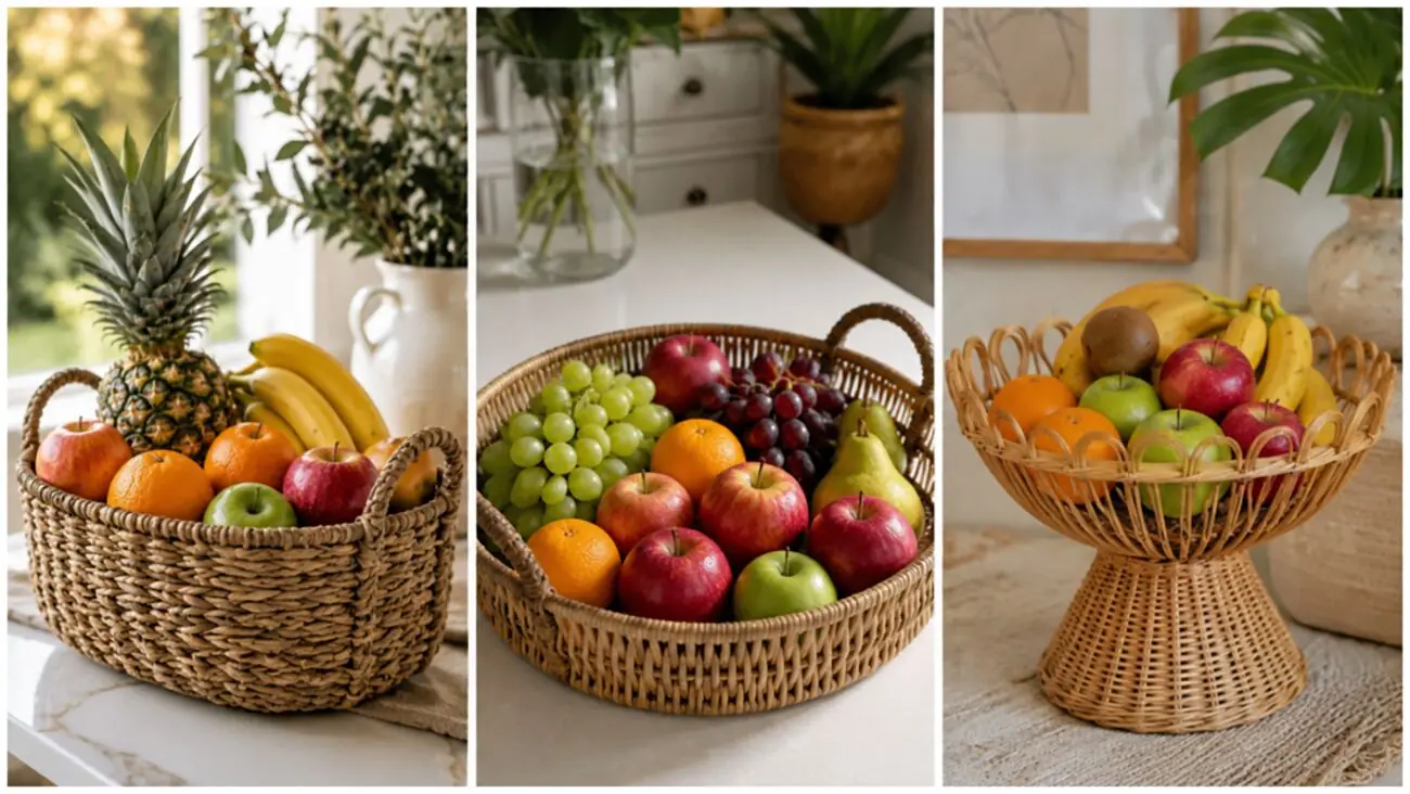 مدل های جدید سبد حصیری برای میوه؛ ترکیب زیبای طبیعت و دکور مدرن