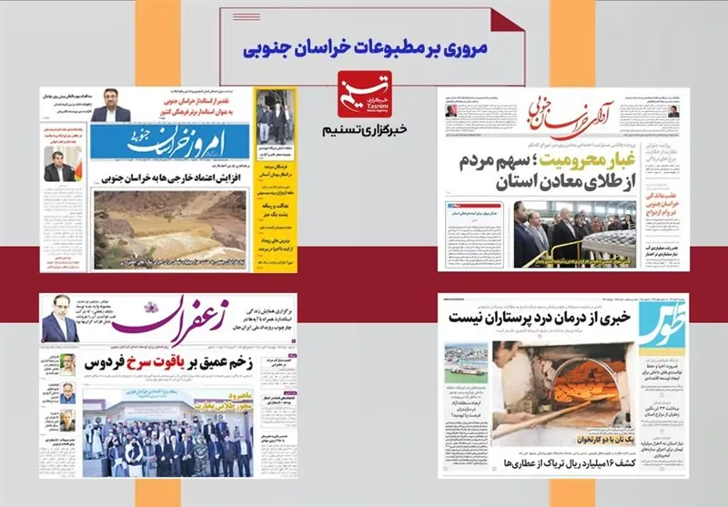 مطبوعات خراسان جنوبی 25 مرداد/دلال دیگر سلطان زرشک استان نیست - تسنیم