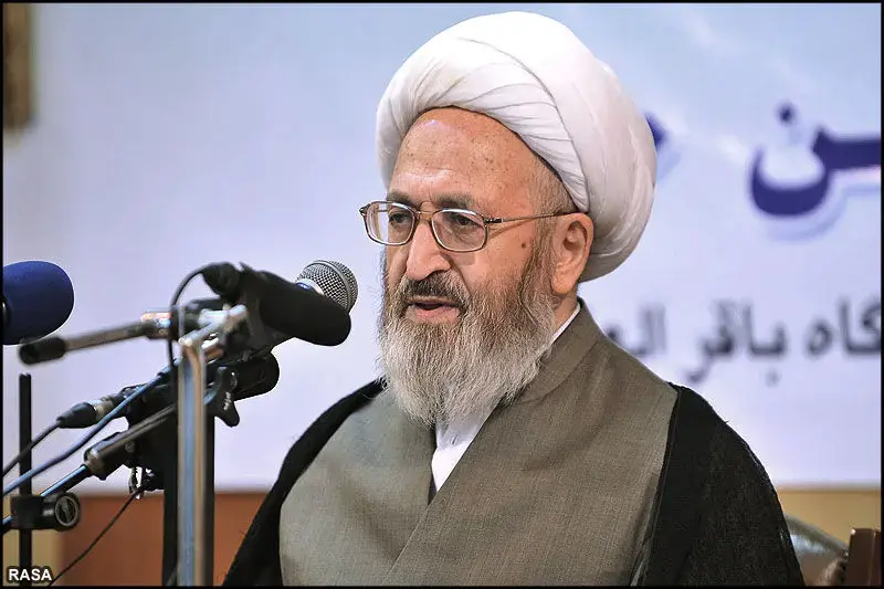 حضور آیتالله سبحانی بر سر مزار رهبر شهید