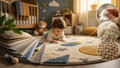 راهنمای کامل انتخاب الیاف مناسب فرش اتاق کودک
