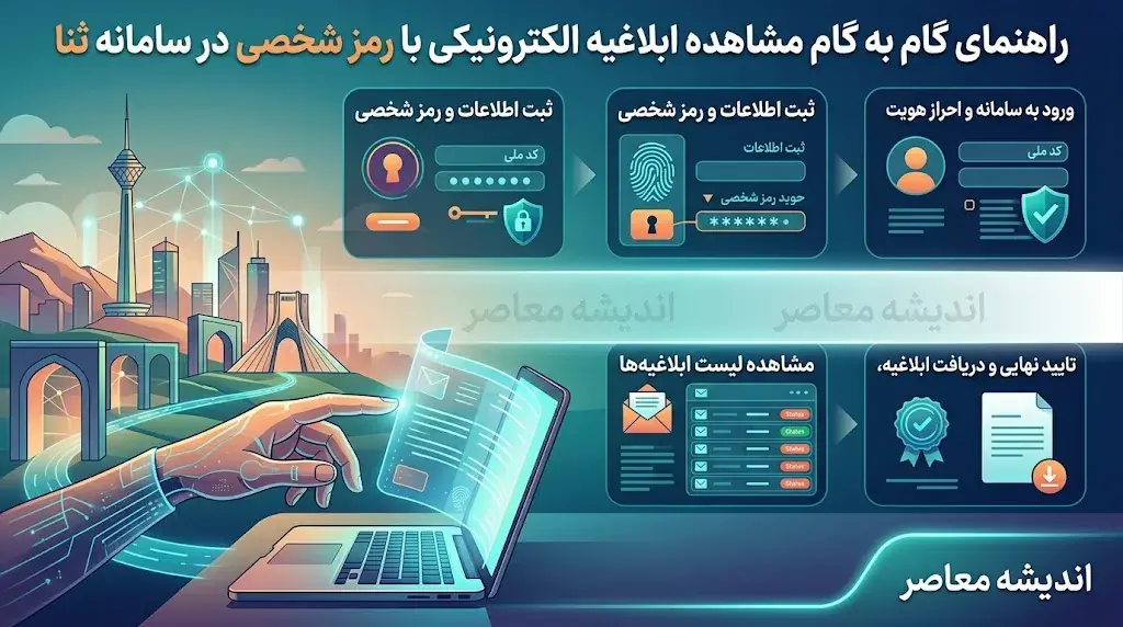 مشاهده ابلاغیه الکترونیکی با کد ملی و رمز شخصی؛ راهنمای گامبهگام ورود به سامانه ثنا + هشدار کلاهبرداری