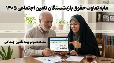  مابه تفاوت حقوق بازنشستگان تامین اجتماعی ۱۴۰۵
