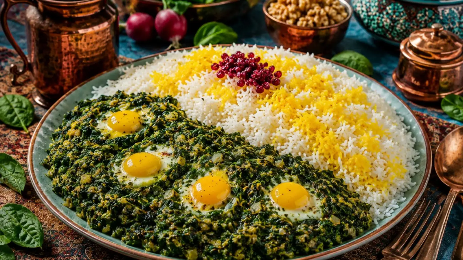 نرگسی اسفناج با برنج؛ عبور از دروازه مزه ها با یک غذای ساده و خوش رنگ