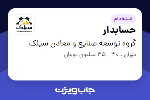  استخدام حسابدار در گروه توسعه صنایع و معادن سیلک