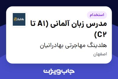 استخدام مدرس زبان آلمانی (A1 تا C2) - خانم در هلدینگ مهاجرتی بهادرانیان