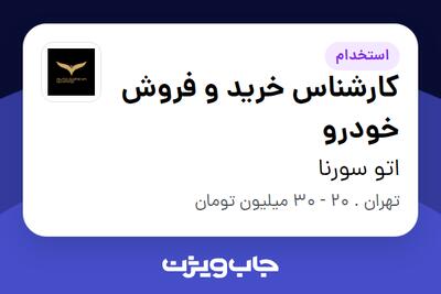 استخدام کارشناس خرید و فروش خودرو - خانم در اتو سورنا
