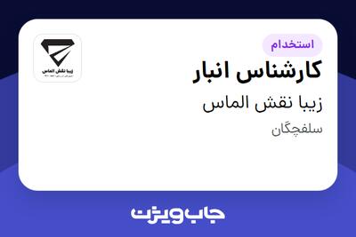 استخدام کارشناس انبار - آقا در زیبا نقش الماس