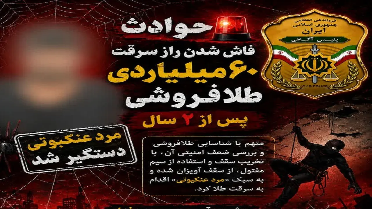 مرد عنکبوتی طلاها را برد؛ راز سرقت ۶۰ میلیاردی پس از ۲ سال فاش شد