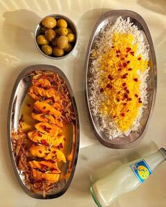 مرغ زعفرونی بدون ادویه و آب