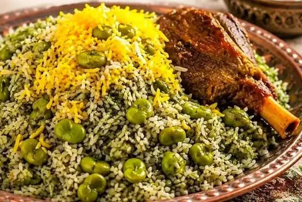  باقالی پلو با ماهیچه مجلسی