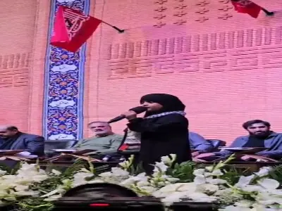 بغض و گریه دختربچه برای رهبر شهید محفل مشهد مقدس