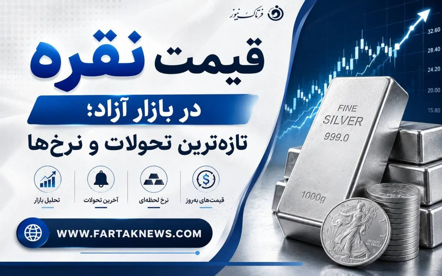 قیمت نقره امروز سهشنبه ۲۷ مرداد ۱۴۰۵ + جدول