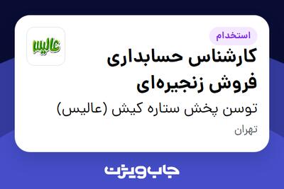 استخدام کارشناس حسابداری فروش زنجیرهای در توسن پخش ستاره کیش (عالیس)