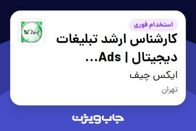 استخدام کارشناس ارشد تبلیغات دیجیتال | Ads Manager در ایکس چیف