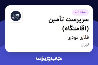  استخدام سرپرست تأمین (اقامتگاه) در فلای تودی