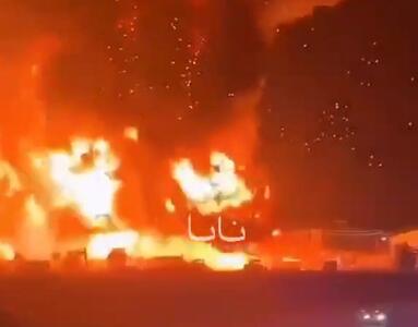 آتش سوزی گسترده در مخزن سوخت در سلیمانیه عراق در پی انفجارهای شدید