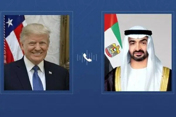 رایزنی رئیس امارات و ترامپ درباره تحولات منطقه