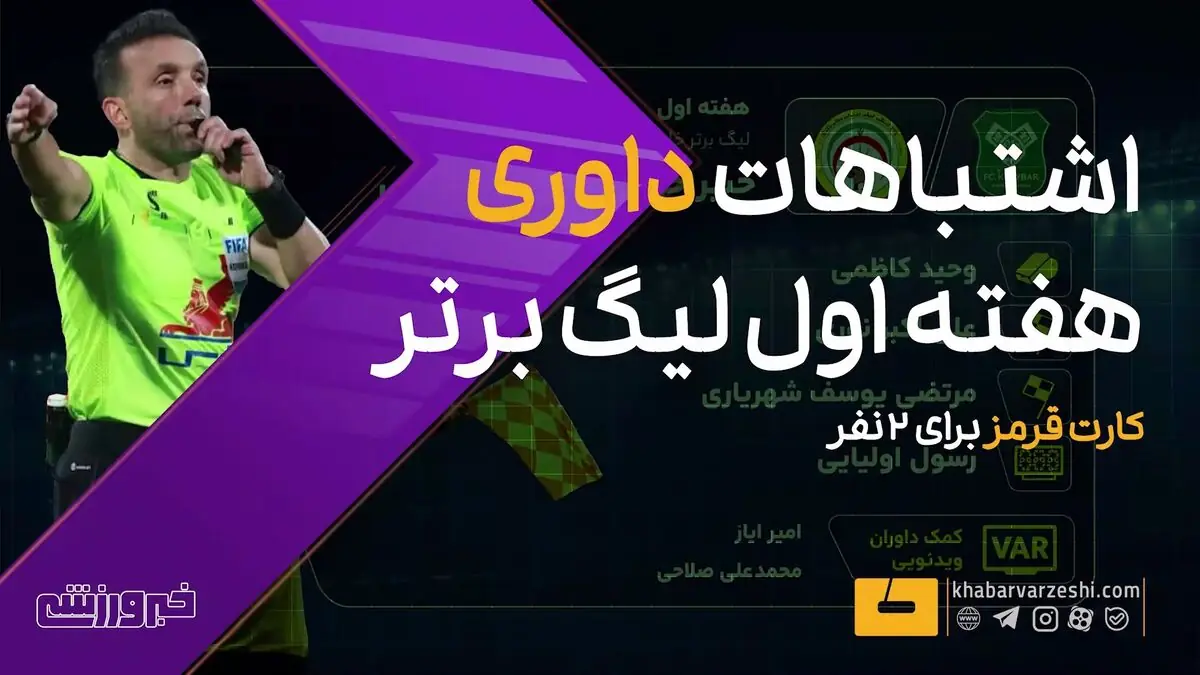 ویدیو| اشتباهات داوری هفته اول لیگ برتر؛ کارت قرمز برای دو نفر! - پارس فوتبال