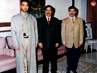 «صدام حسین» در کنار پسرانش، عدی و قصی