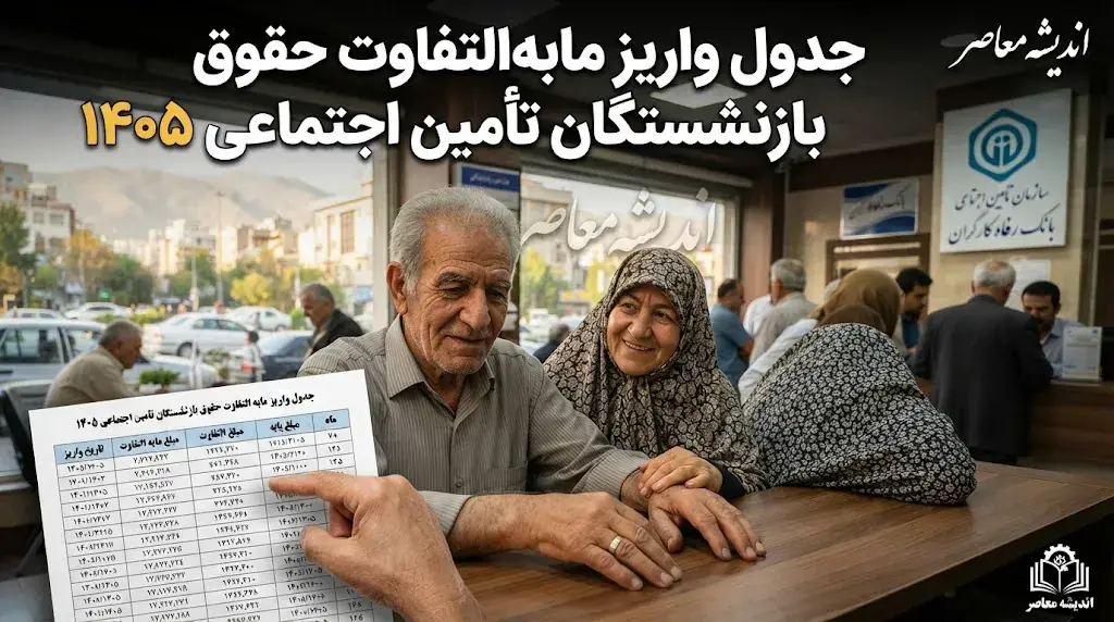 جدول واریز مابه التفاوت حقوق بازنشستگان تامین اجتماعی ۱۴۰۵