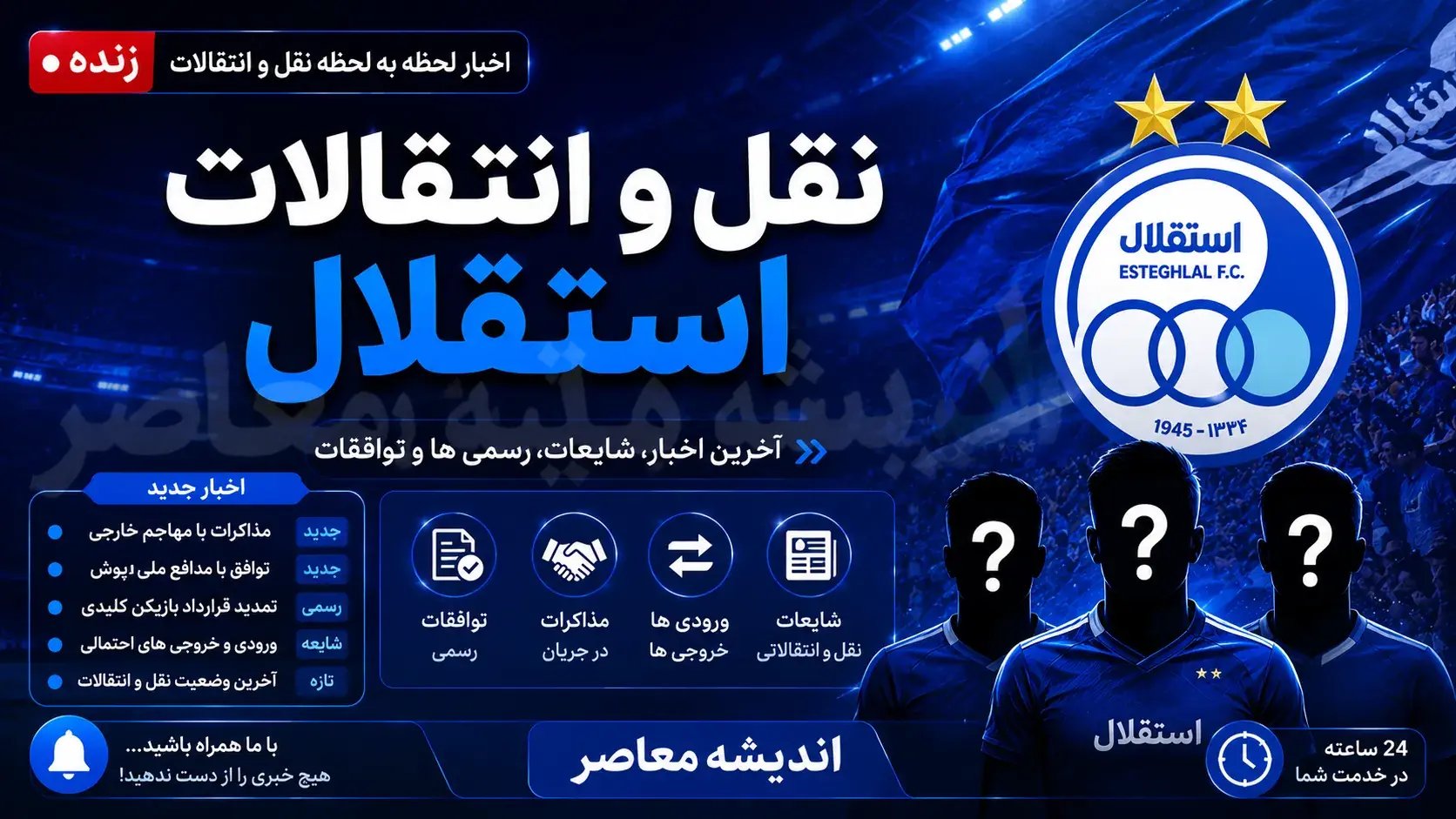 اخبار فوری باشگاه استقلال | پیشکسوت آبیها: از بسته شدن پنجره شادم؛ ای کاش ۱۰ سال بسته بماند تا بساط دلالها جمع شود / ادموند اختر: این یک فرصت اجباری برای استفاده از جوانان و قطع وابستگی به لژیونرهای بی کیفیت است