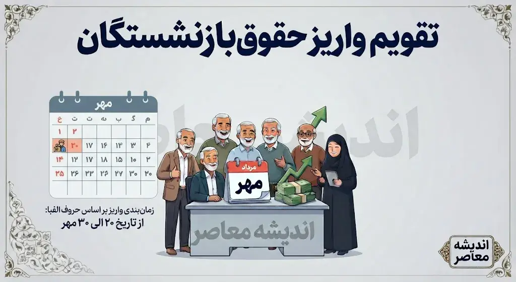 تقویم واریز حقوق بازنشستگان مرداد ۱۴۰۵