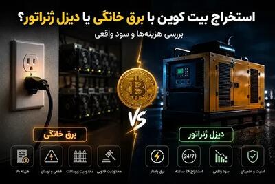 استخراج بیت کوین با برق خانگی یا دیزل ژنراتور؟ بررسی هزینهها و سود واقعی