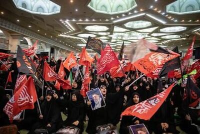 فرزندان سردار سلیمانی در مراسم چهلم رهبر شهید
