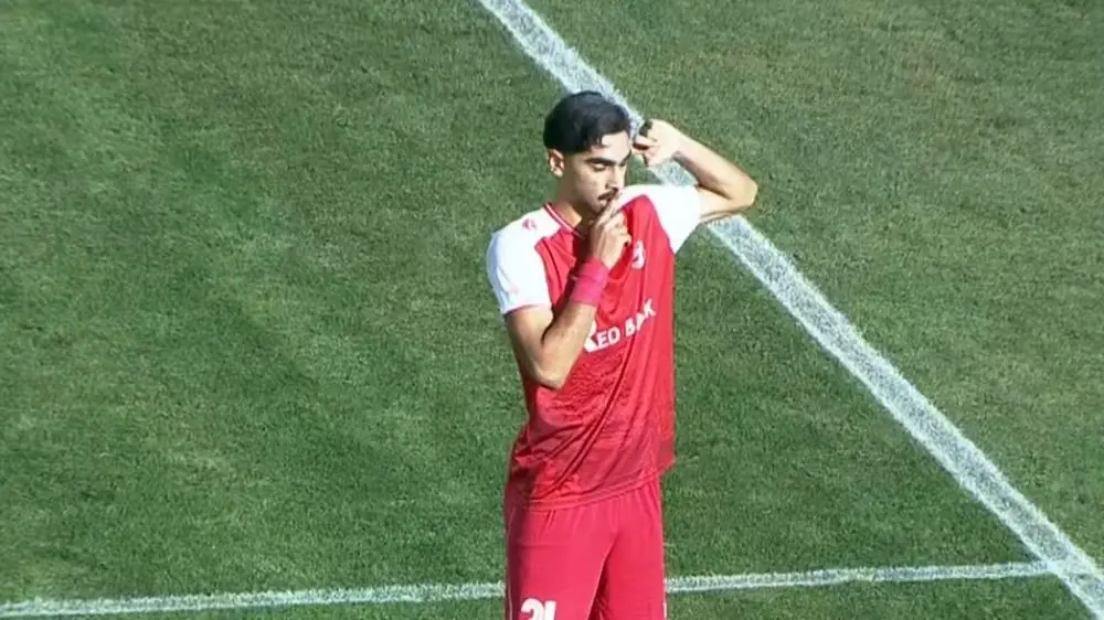  گل چهارم پرسپولیس به استقلال خوزستان (پوریا شهرآبادی با سوپر پاس بیفوما)