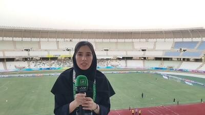 گزارش خبرنگار فوتبالی از ورزشگاه پارس شیراز قبل از بازی فجر و صنعت نفت