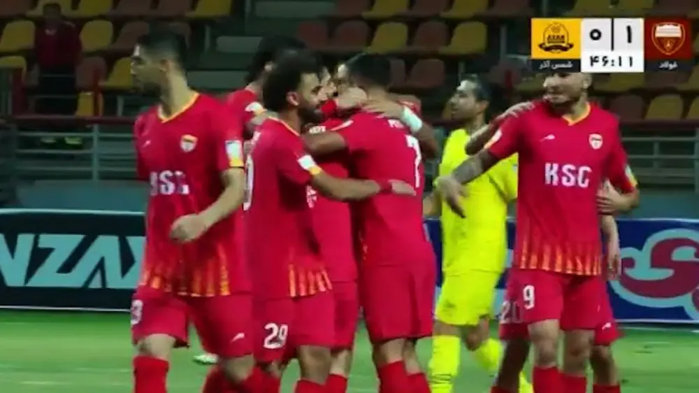  گل اول فولاد خوزستان به شمس آذر قزوین (سوپرگل امیرحسین جولانی)