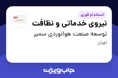  استخدام نیروی خدماتی و نظافت - آقا در توسعه صنعت هوانوردی سمیر