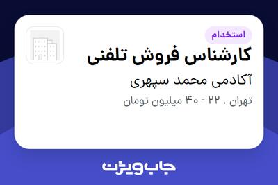 استخدام کارشناس فروش تلفنی - خانم در آکادمی محمد سپهری