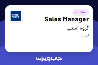 استخدام Sales Manager در گروه اسنپ