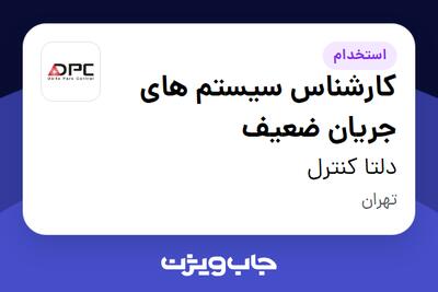 استخدام کارشناس سیستم های جریان ضعیف در دلتا کنترل