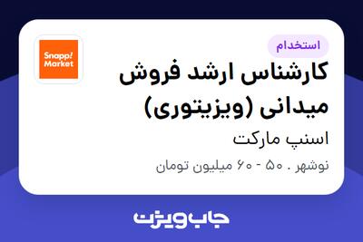 استخدام کارشناس ارشد فروش میدانی (ویزیتوری) در اسنپ مارکت
