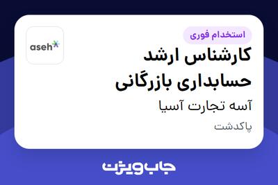  استخدام کارشناس ارشد حسابداری بازرگانی در آسه تجارت آسیا