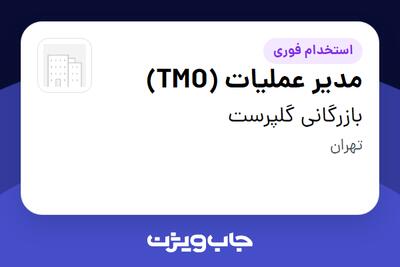 استخدام مدیر عملیات (TMO) - آقا در بازرگانی گلپرست