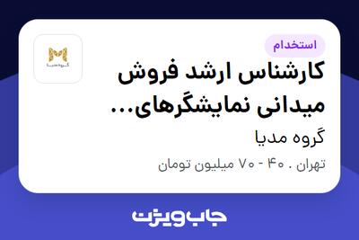 استخدام کارشناس ارشد فروش میدانی نمایشگرهای تجاری در گروه مدیا