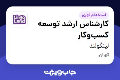 استخدام کارشناس ارشد توسعه کسبوکار در لینگولند