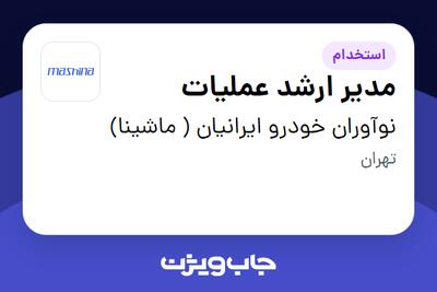 استخدام مدیر ارشد عملیات در نوآوران خودرو ایرانیان ( ماشینا)