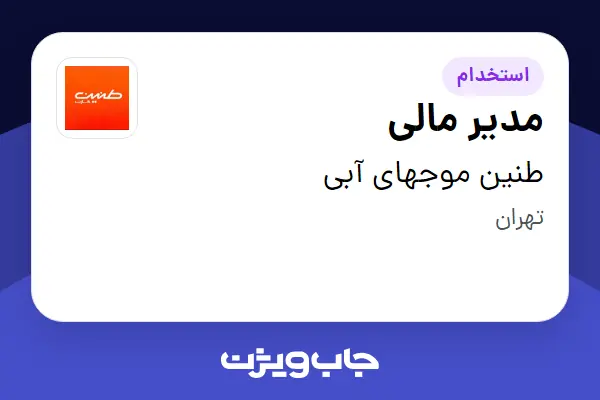  استخدام مدیر مالی در طنین موجهای آبی