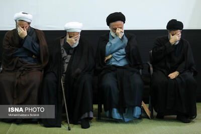 گفتگوی فرمانده قرارگاه ثارالله تهران با حجج الاسلام سید مسعود و سید مصطفی خامنه ای/ گلپایگانی و داماد رهبر شهید هم بودند+ تصاویر