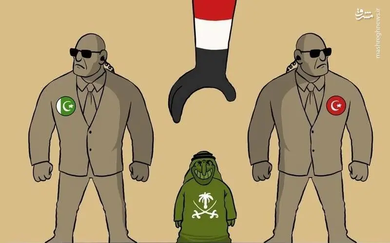 اثر جدید کارتونیست یمنی از اسارت حکام عرب