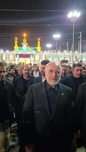  ویدیو؛ بدرقه قالیباف در کربلا با شعارهای انقلابی