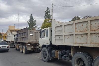 ورود کامیونها گره ترافیکی ماهدشت