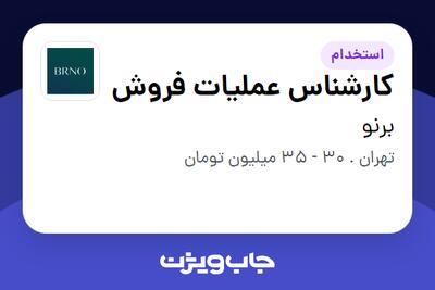 استخدام کارشناس عملیات فروش - خانم در برنو