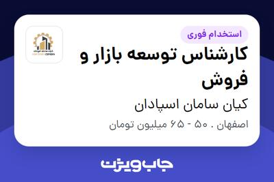  استخدام کارشناس توسعه بازار و فروش - آقا در کیان سامان اسپادان